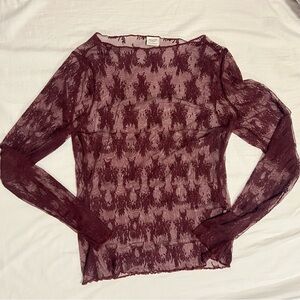 Abercrombie & Fitch Long Sleeve Lace Top